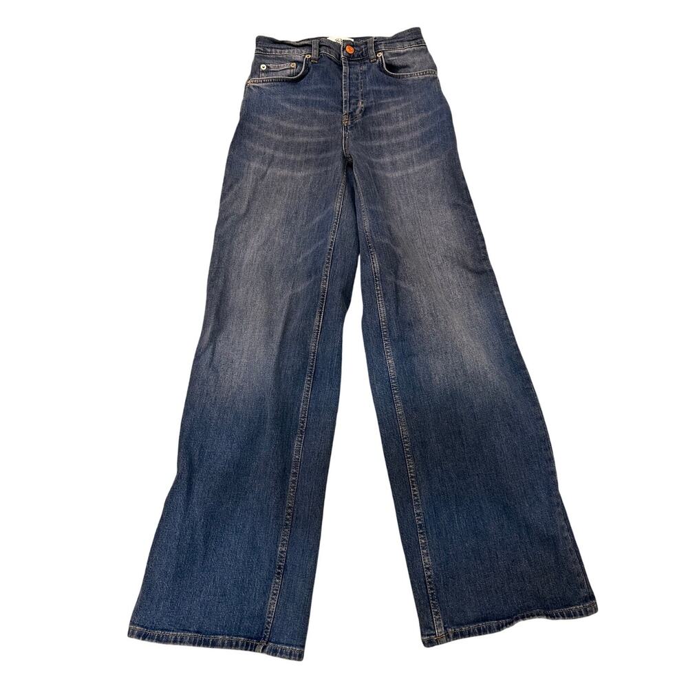 Rails Denim Jeans The Getty Cropped High Rise Wide Leg, size 25